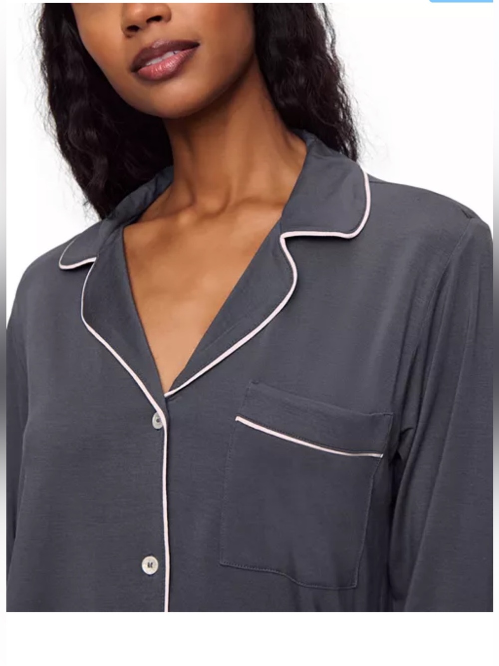 Eberjey Gisele Tencel™ Modal Long Sleeve PJ Top, Graphite, Sz M
